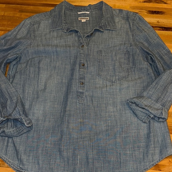 Merona Classic Blue Denim Shirt XXL - Picture 2 of 5